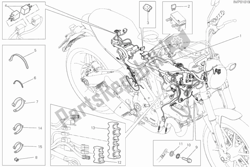 Alle onderdelen voor de Kabelboom van de Ducati Scrambler Full Throttle 803 2018